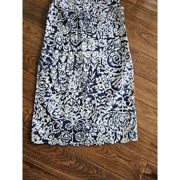 Lands' End Navy Blue Floral Sheath Dress Women's Size 6 Coastal Party - Picture 2 of 11